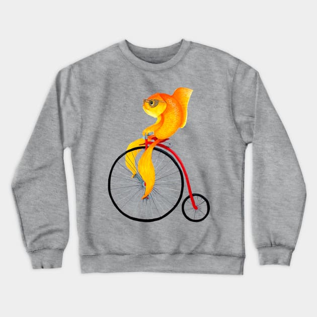 Penny Farthing Fish Crewneck Sweatshirt by KatherineAppleby